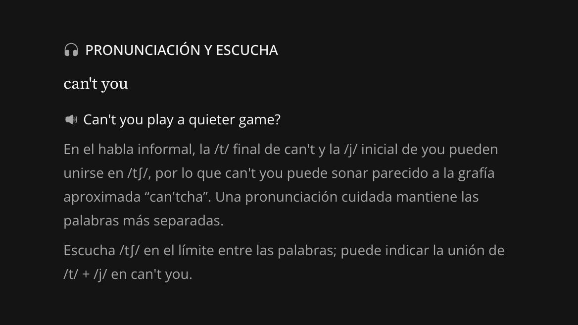 Transcripción fonética y pistas de sonido