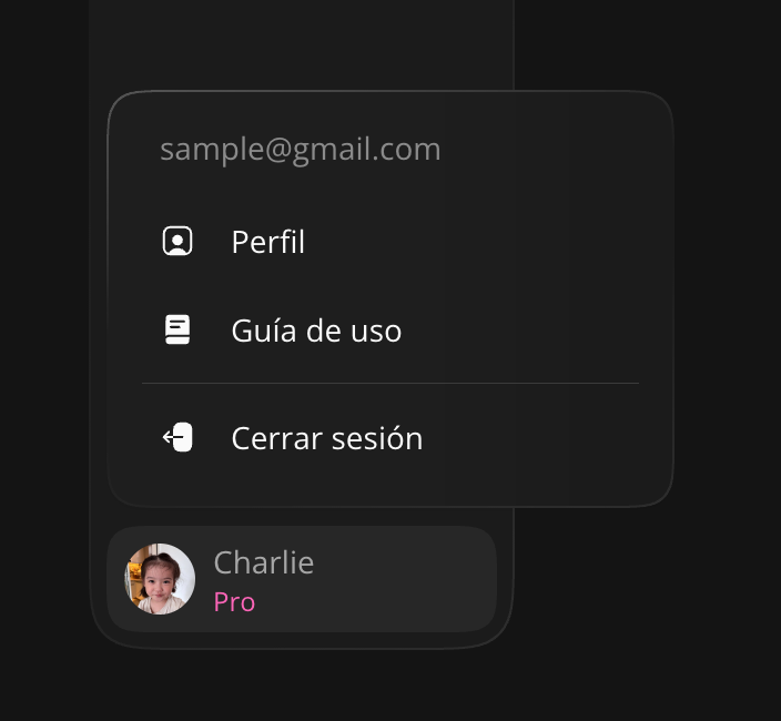 Cerrar sesión desde el menú del perfil