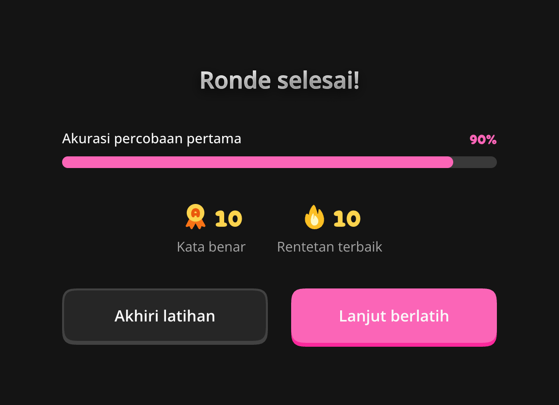 Hasil ronde dan lanjut latihan