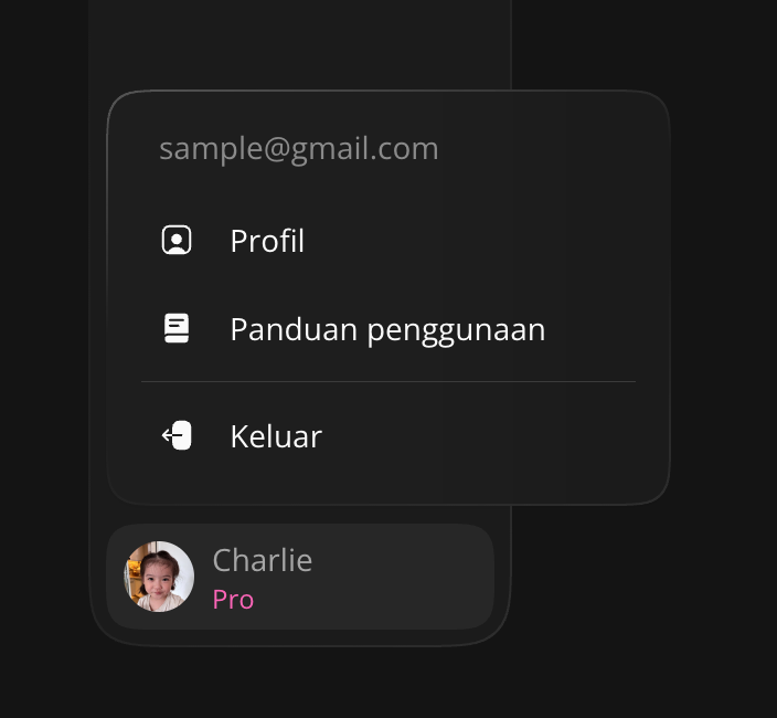 Keluar dari menu profil