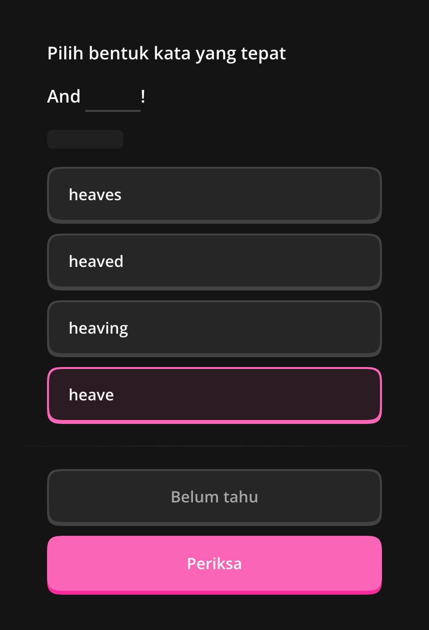 Memilih bentuk kata yang cocok