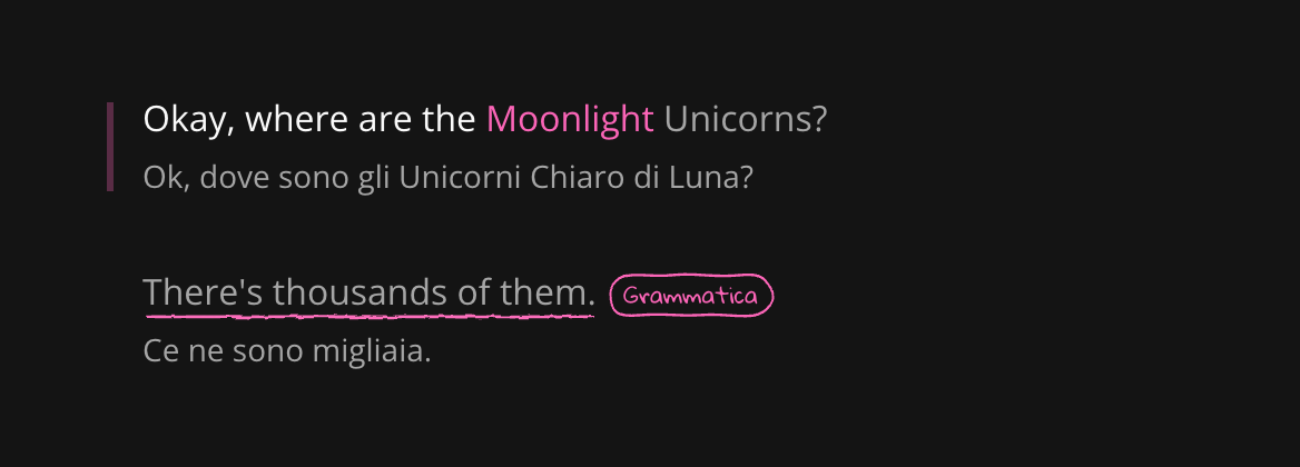 Aprire una nota dall’etichetta a fine frase