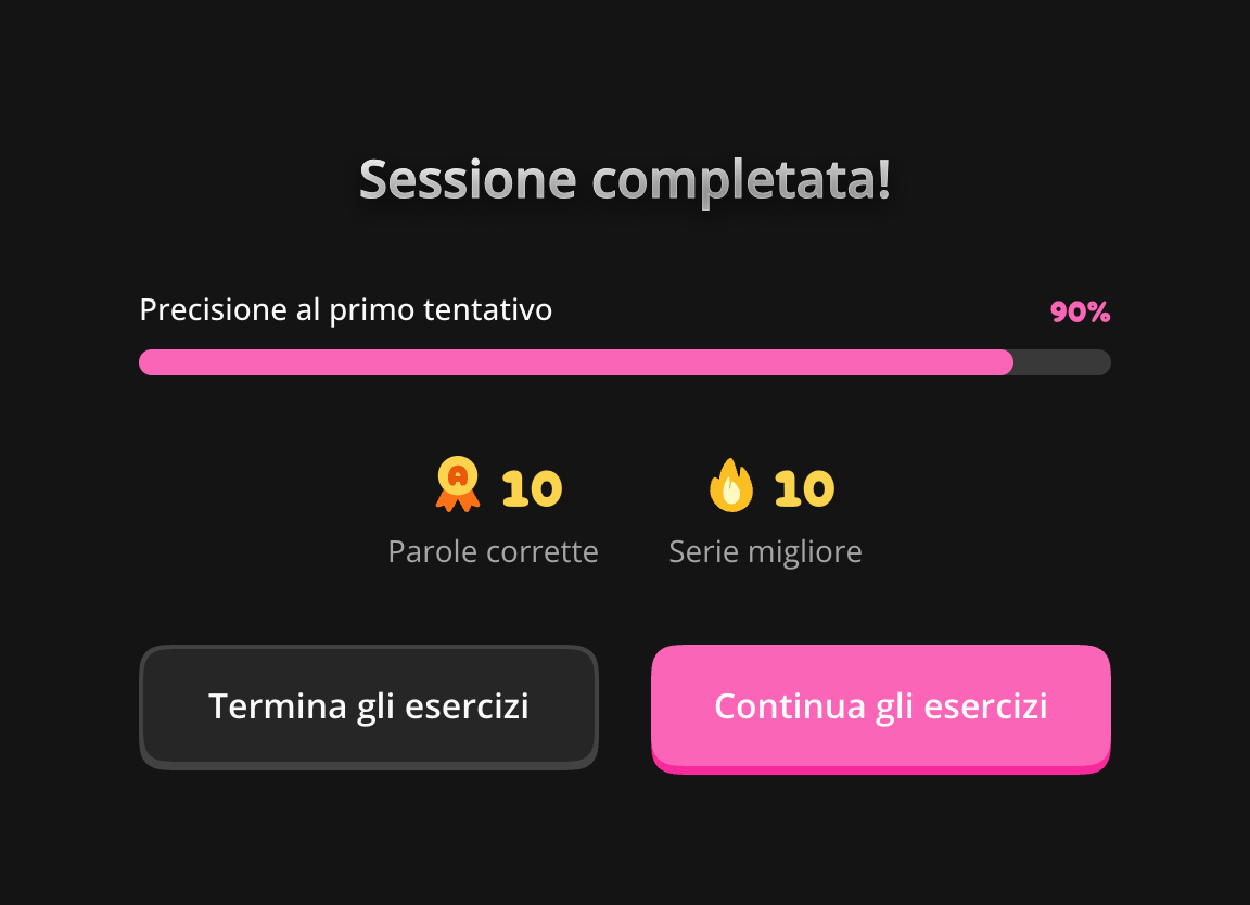 Risultato della sessione e continuazione