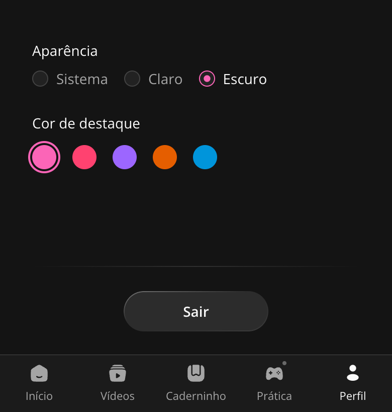 Saída pelo perfil