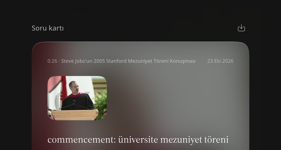 Not kartının önizlemesindeki Soru kartını indir düğmesi