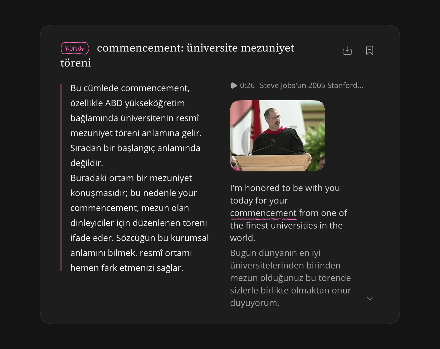 Daraltılmış kayıtlı not: özgün cümle ve özet