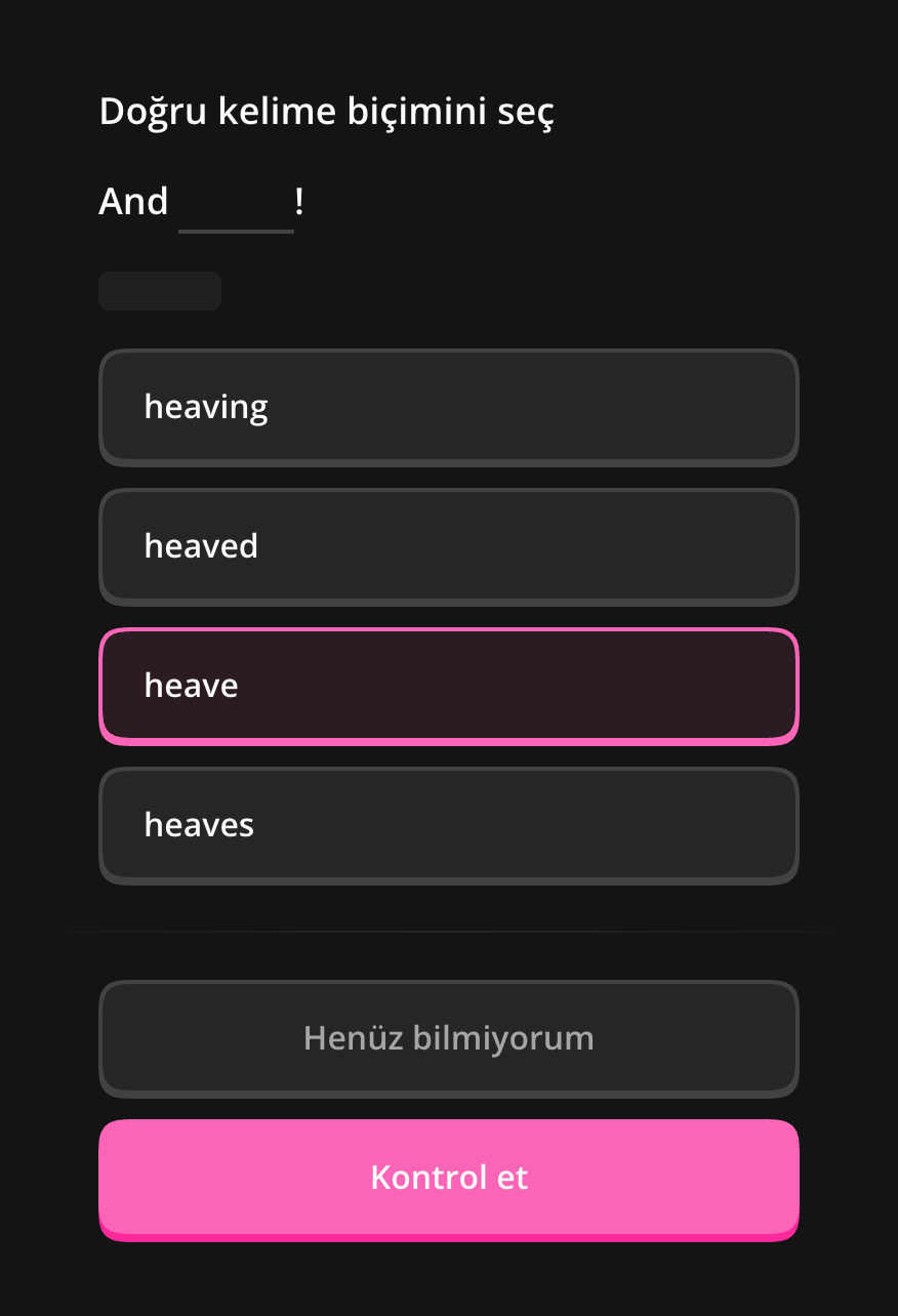 Cümleye uygun kelime biçimini seçme