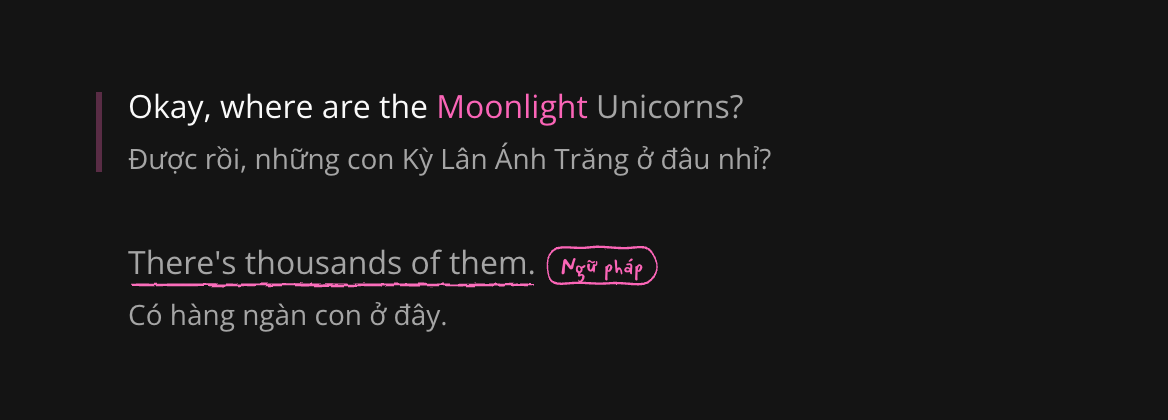 Mở ghi chú từ nhãn cuối câu